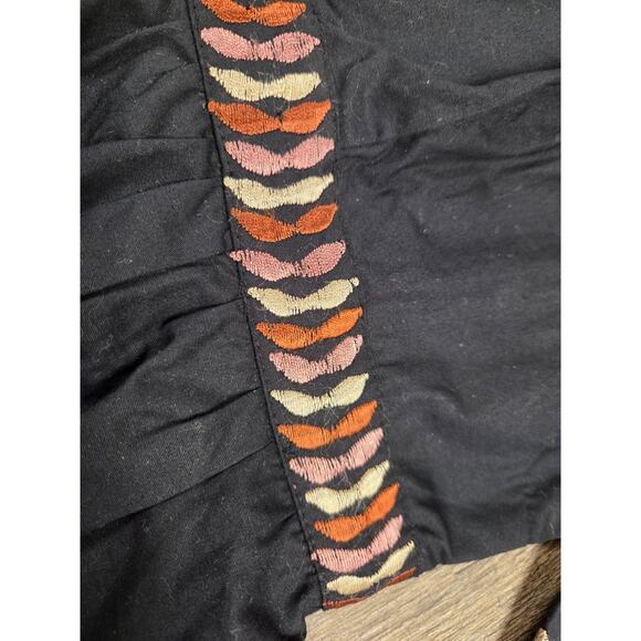 eshakti Wayward Fancies Black Autumn Leaves Embroidered Blouse XS/2 Orange - Picture 4 of 7